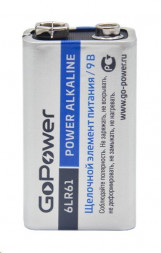 Элементы питания GOPOWER (00-00017863) Крона 6LR61 BL1 ALKALINE 9V (1/10/240)