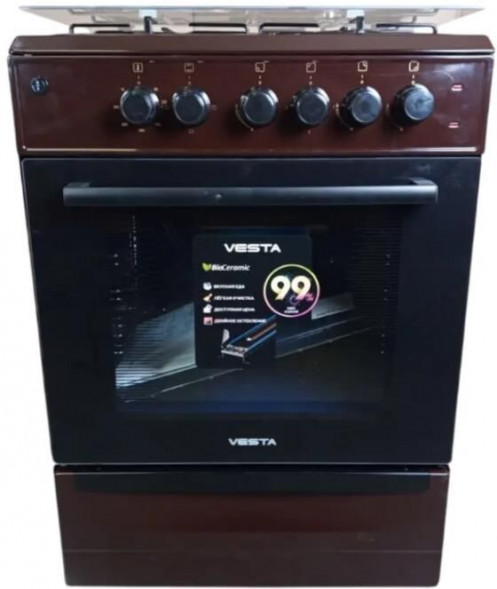 Комбинированная плита VESTA Valencia VKE 10-E Коричневый с VD VESTA Valencia VKE 10-E Коричневый с VD