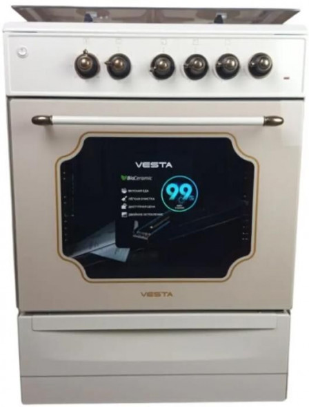 Газоэлектрическая плита VESTA Valencia VGE 10-E Retro CHU с VD бежевый VESTA Valencia VGE 10-E Retro CHU с VD бежевый