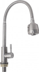 Кран на одну воду MAGNUS 9213 Кран на одну воду гибкий гусак с большим распылителем , из нержавеющей стали марка 304