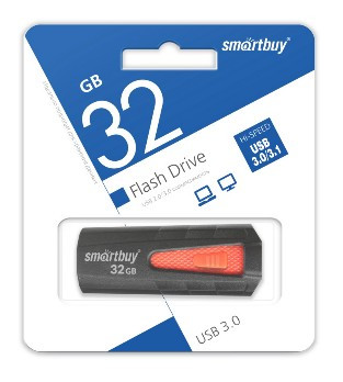 USB флеш SMARTBUY (SB32GBIR-K3) 32GB IRON BLACK/RED USB3.0