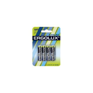 Элементы питания ERGOLUX (11744) LR03 ALKALINE BL-4 (LR03 BL-4, батарейка,1.5В)