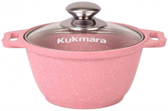 Кастрюля KUKMARA а/пр литая 1,0л стекл/кр Trendy style rose ТМ
