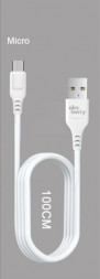 КАБЕЛЬ USB MICRO / MINI AKSBERRY X153 для MICROUSB 2.4A, белый