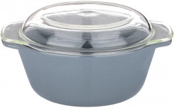 Форма для запекания AGNESS ФОРМА ДЛЯ ЗАПЕКАНИЯ СО СТЕКЛЯННОЙ ЖАРОПРОЧНОЙ КРЫШКОЙ 28*23*13,4СМ 2,5Л СЕРАЯ (КОР=6ШТ.) 189-311