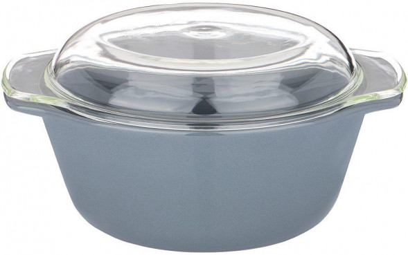 Форма для запекания AGNESS ФОРМА ДЛЯ ЗАПЕКАНИЯ СО СТЕКЛЯННОЙ ЖАРОПРОЧНОЙ КРЫШКОЙ 28*23*13,4СМ 2,5Л СЕРАЯ (КОР=6ШТ.) 189-311