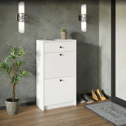 Тумба для обуви МЕБЕЛЬ-КОМПЛЕКС НАЙС Тумба для обуви исп.1 Белый РЕ/Белый РЕ