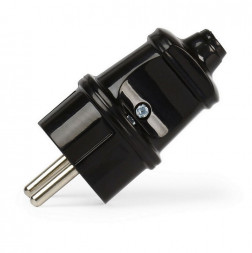 вилка SMARTBUY (SBE-16-P01-b) Вилка прямая с заземлением черная 16А 250В