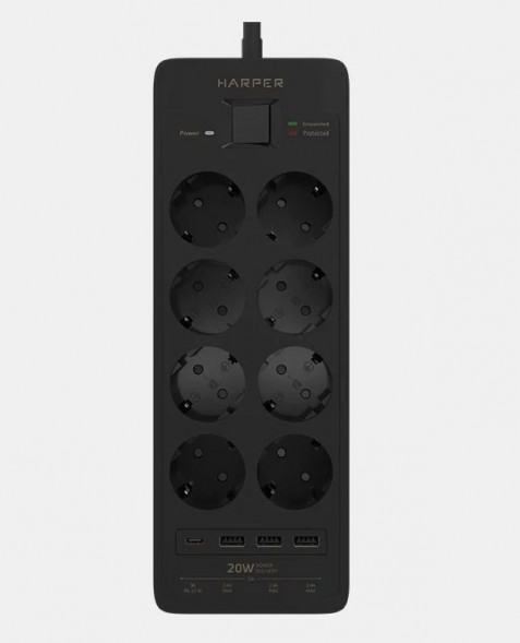 Сетевые фильтры HARPER UCH-650 Black PD3.0