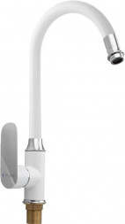 Смеситель для кухни GFMARK 5254 Смеситель кухонный шаровый боковой комбинированный с белой эмалью