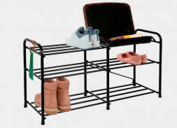 Подставка для обуви ЗМИ Подставка для обуви "Альфа 33" с сиденьем и ящиком, черный (ПДОА33СЯ Ч)