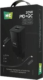СЗУ MORE CHOICE (4620202555762) NC85i 1USB+1Type-C 3.0A PD 20W+QC3.0 для Lightning 8-pin Type-C Black