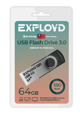 USB флэш-накопитель EXPLOYD EX-64GB-590-Black USB 3.0