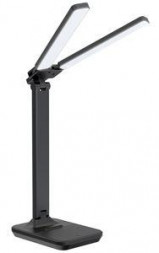 светильник ULTRAFLASH (15164) UF-819 C02 черный (Led, светильник настольный, 12Вт, 6000К, 3ур.яркости, 2 плафона, кожа)