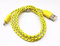USB кабель SMARTBUY (iK-12n yellow) USB - MICRO USB нейлон 1.м желтый