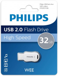 Флеш накопитель PHILIPS WEE 2.0 32Gb серебристый (FM32FD110B/97)