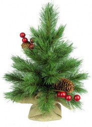 Ель искусственная BEATREES Ель Tiffany зеленая с инеем шишками и ягодами 0,30 м 1020630