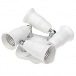 Патрон REXANT (11-8864) Е27-4ХЕ27 РАЗВЕТВИТЕЛЬ ЦОКОЛЬНЫЙ, БЕЛЫЙ
