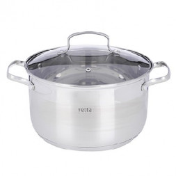 Кастрюля VETTA Берн 24х14см. 6,1л. со стекл. крышкой, индукция 822-102