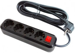 5BITES SP4B-350 Сетевой фильтр 4S / 3*1.5MM2 / 16A / ABS / 5M / BLACK