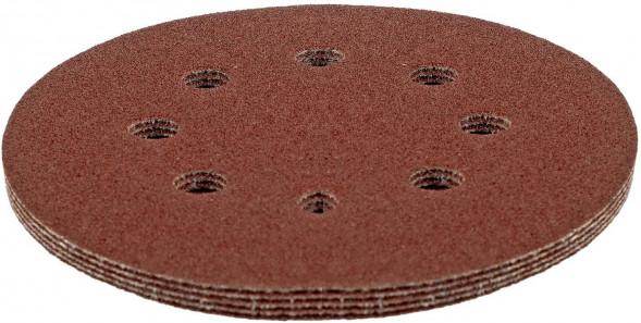 Диск абразивный MATRIX Круг абразивный на ворсовой подложке под "липучку", перфорированный, P 100, 125 мм, 5 шт.// MATRIX Круг абразивный на ворсовой подложке под "липучку", перфорированный, P 100, 125 мм, 5 шт.//