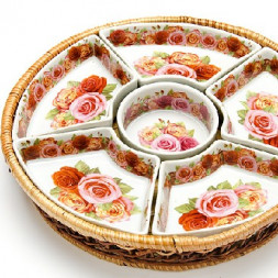 Менажница керамика MAYER&amp;BOCH 26163 Менажница керам 7пр с корзиной MB