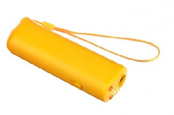 Отпугиватель INBLOOM Отпугиватель собак ультразвуковой с фонарем, радиус 10м, 13х4х2,5см, 1х9В/9V в компл 156-008