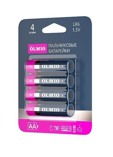 Элементы питания OLMIO AA/LR06 04 (042882)