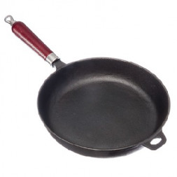 Сковорода VETTA Сковорода чугун, d24х5см, деревянная ручка 808-006