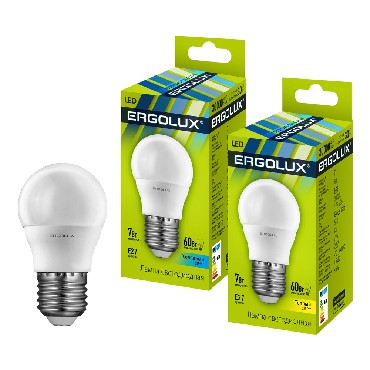Лампочка светодиодная ERGOLUX (12143) LED-G45-7W-E27-3K