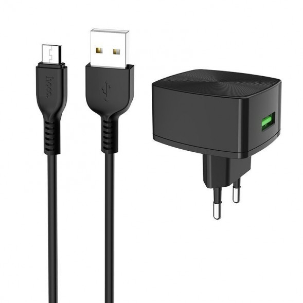 СЗУ HOCO (6931474706645) C70Am Black + кабель MICRO USB