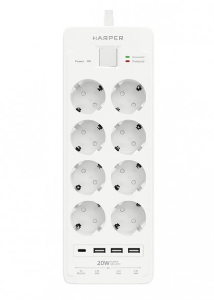 Сетевые фильтры HARPER UCH-650 White PD3.0