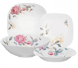 Набор посуды MILLIMI Анета Набор столовой посуды 13 пр., опаловое стекло, квадратная форма, 19019 818-456