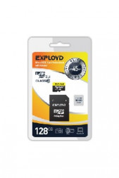 Карта памяти EXPLOYD MicroSDXC 128GB Class10 + адаптер SD (45MB/s)