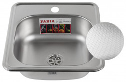 Мойка врезная FABIA 3806D Мойка врезная БЕЗ СИФОНА ДЕКОР 38х38 толщина 0,6мм глубина 160мм под маленький сифон БЕЗ