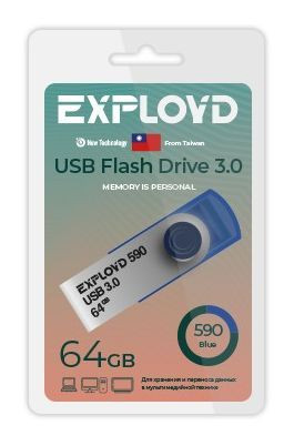 USB флэш-накопитель EXPLOYD EX-64GB-590-Blue USB 3.0