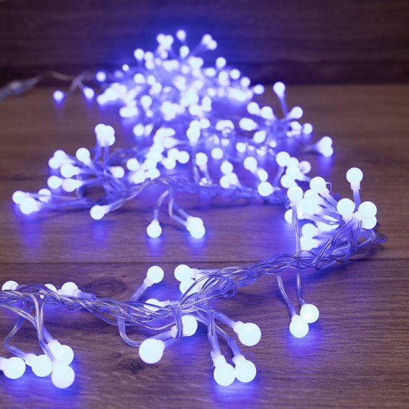 Гирлянда NEON-NIGHT (303-603) Мишура 3 м, прозрачный ПВХ, 288 LED Синие, соединяется ТОП
