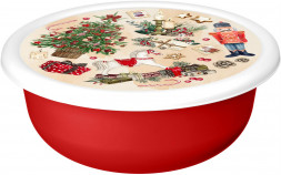 Емкость для сыпучих продуктов HOMVER Миска &quot;Modena&quot; 3,2л с крышкой с декором &quot;Игрушки&quot; (красный) 223138406/03