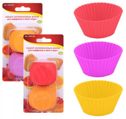 Набор силиконовых форм для маффинов и желе &quot;Круг&quot; 6шт. Диаметр 6,5см, высота 3см MULTIDOM Набор силиконовых форм для маффинов и желе &quot;Круг&quot; 6шт. VL80-290