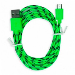 USB кабель SMARTBUY (iK-12n green) USB - MICRO USB нейлон 1.м зеленый