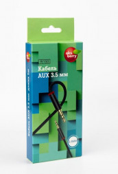 Кабель AKSBERRY (6900209120018) R150, jack 3.5mm-jack 3.5mm, круглый в тканевой оплетке,1м , черный