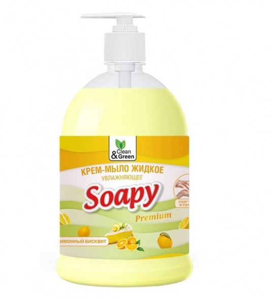 Жидкое мыло CLEAN&amp;GREEN CG8115 Soapy бисквит увлажняющее с дозатором 1000 мл.