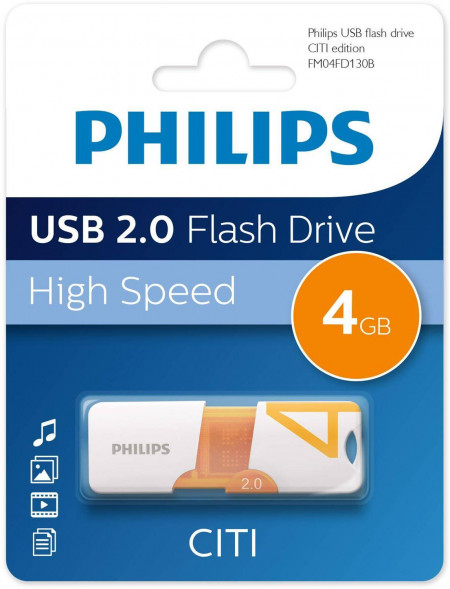 Флеш накопитель PHILIPS CITI2.0 4Gb белый (FM04FD130B/97)