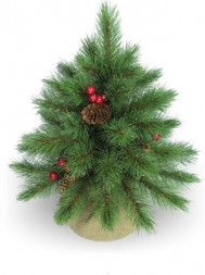 Ель искусственная BEATREES Ель Tiffany зеленая с инеем шишками и ягодами 0,45 м 1020645