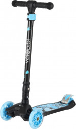 Самокат VELOBIBI 3-колесный Wizard (57*13*66-89см, кол. 118/76см PU со свет. склад. ручка) синий СМК-2112 ПП-00218764