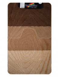 Коврик д/ванной комнаты САНАКС 00231 Коврик в ванную SILVER 202020 двойной КОРИЧНЕВЫЙ 60х100+50х60 см 100% полиэстер, ворс 11 мм