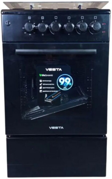 Газоэлектрическая плита VESTA Valencia VKE 50 10-E с VD чёрный VESTA Valencia VKE 50 10-E с VD чёрный