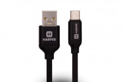 USB кабель HARPER SCH-730 BLACK (USB TYPE C, 1м, оплетка силикон)