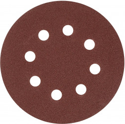 Диск абразивный MATRIX Круг абразивный на ворсовой подложке под "липучку", перфорированный, P 120, 125 мм, 5 шт.// MATRIX Круг абразивный на ворсовой подложке под "липучку", перфорированный, P 120, 125 мм, 5 шт.//