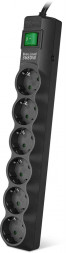Сетевой фильтр SVEN SF-06E-16 3 м (6 розеток) черный